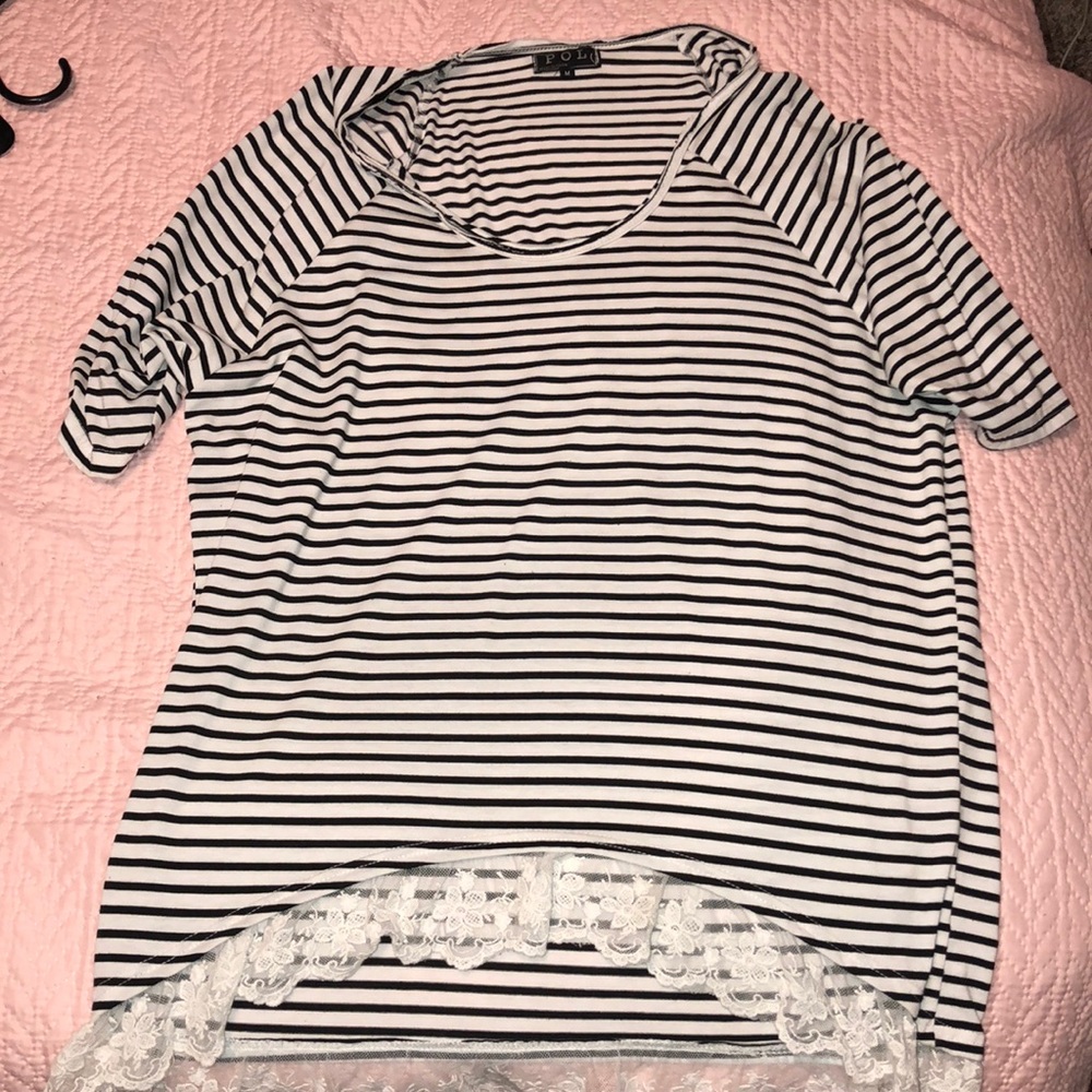 black and white striped boutique shirt